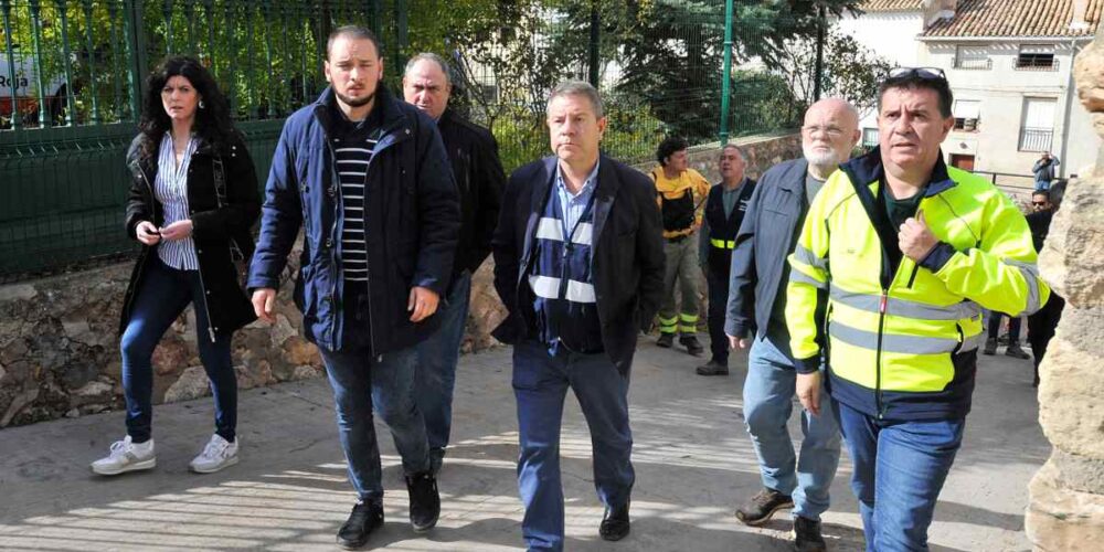 El presidente de Castilla-La Mancha, Emiliano García-Page, en Letur.