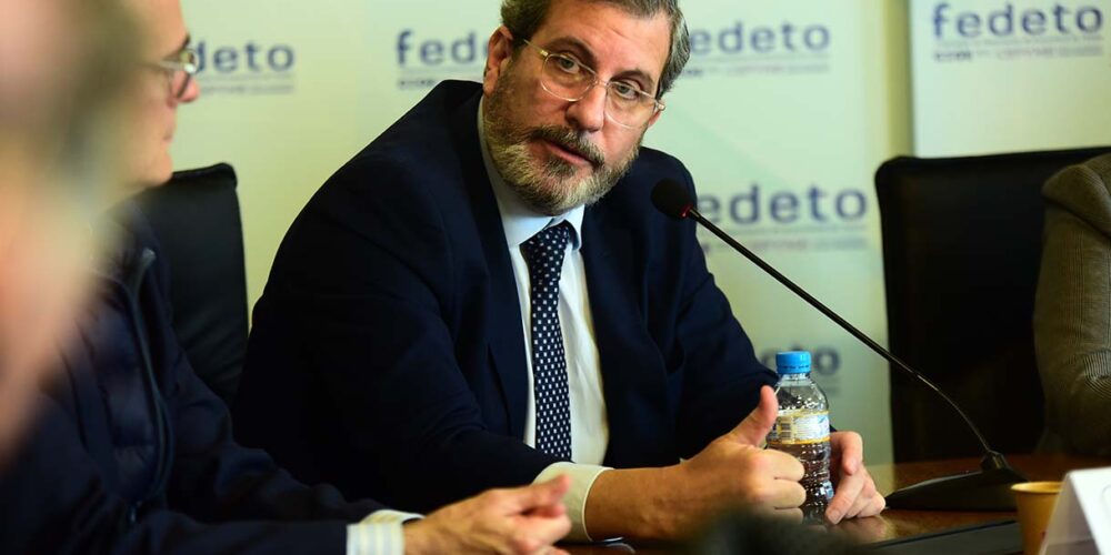 Manuel Madruga, durante la presentación de la campaña 'Bono Comercio Toledo'. Foto: Rebeca Arango.