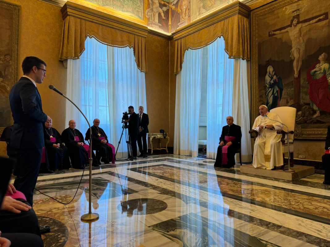 El Papa Francisco, en plena audiencia a los seminaristas de Toledo. Foto: Francisco Cerro.