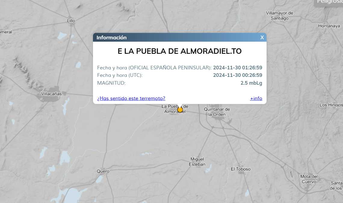 Terremoto en La Puebla de Almoradiel.