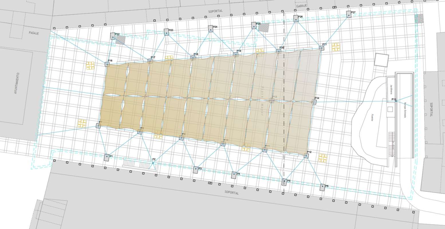 Plano de la zona entoldada de la Plaza Mayor