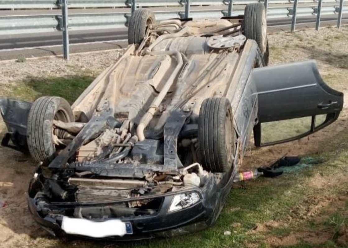 Accidente de tráfico en Madridejos. Foto: Cpeis Toledo.