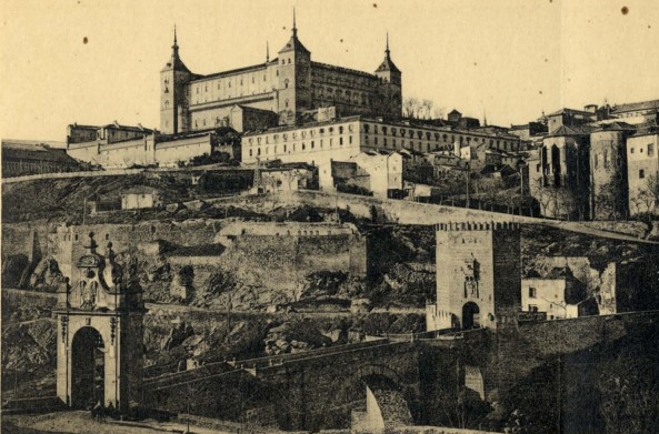 Vista panorámica antigua de Toledo.