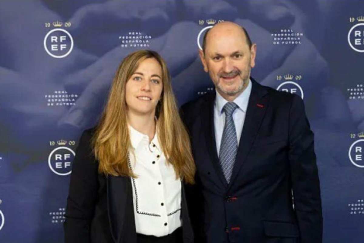 María Carrobles y Rafael Louzán, presidente de la RFEF.