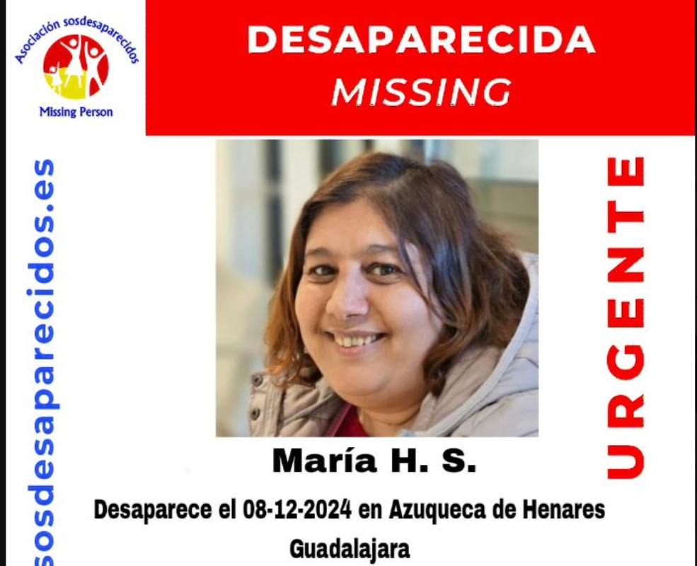 Buscan a María, desaparecida en Azuqueca desde el pasado 8 de diciembre.