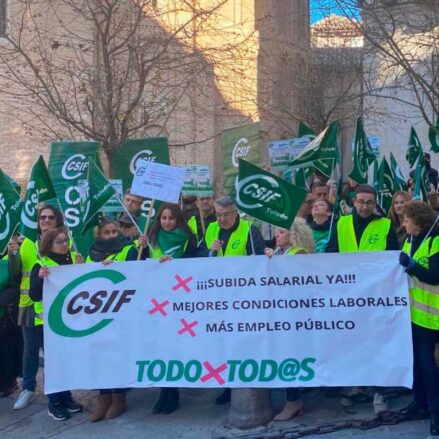 Movilización de CSIF este lunes en Toledo. Foto: CSIF