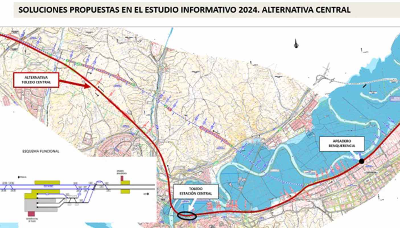 Propuesta de trazado del AVE en Toledo.