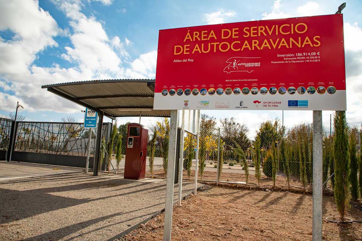 Imagen de una de las áreas de autocaravanas de la provincia de Ciudad Real