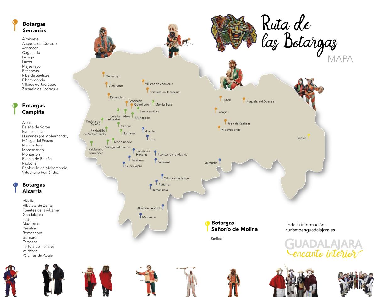 MAPA BOTARGAS GUADALAJARA FOTO: TURISMO EN GUADALAJARA