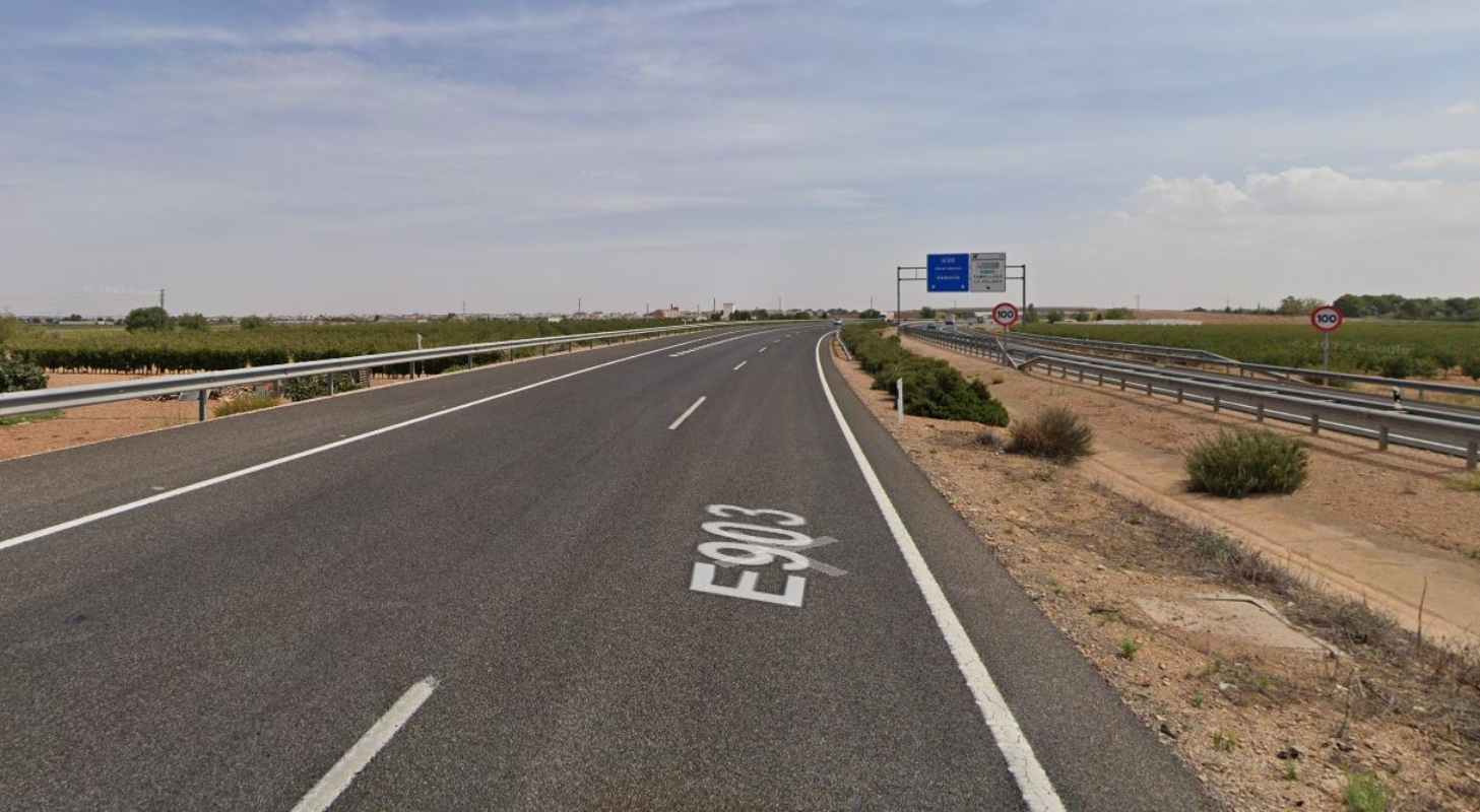 A-43, a su paso por el término de Argamasilla de Alba, donde se produjo un accidente.