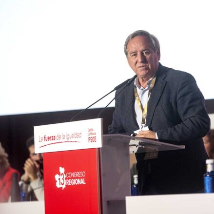 El presidente de la CECAM, Ángel Nicolás, en el XIII Congreso del PSOE de Castilla-La Mancha. Foto: ENCLM/Rebeca Arango