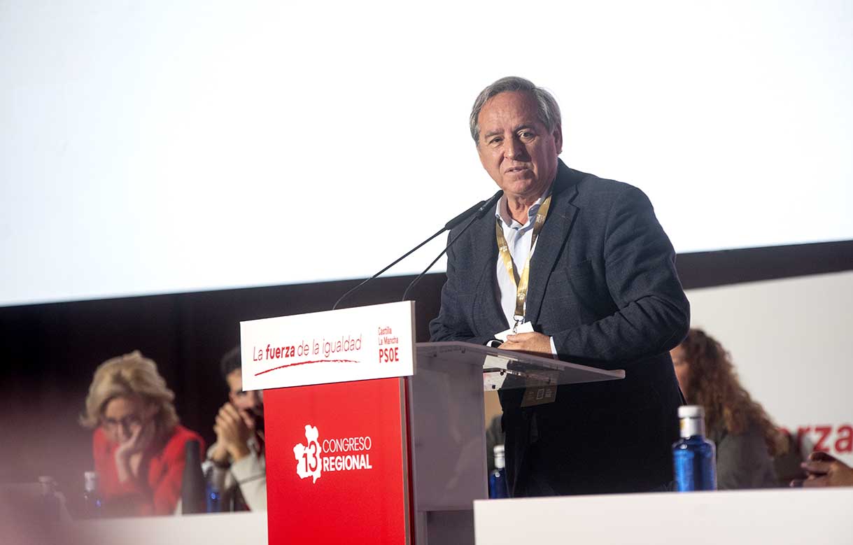 El presidente de la CECAM, Ángel Nicolás, en el XIII Congreso del PSOE de Castilla-La Mancha. Foto: ENCLM/Rebeca Arango