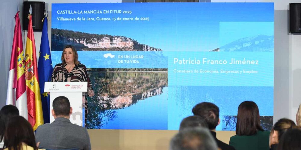 La consejera de Economía, Empresas y Empleo, Patricia Franco, ha presentado la propuesta que Castilla-La Mancha llevará a Fitur.