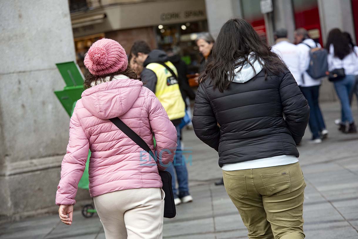 mujeres, turismo, frío, gente, invierno