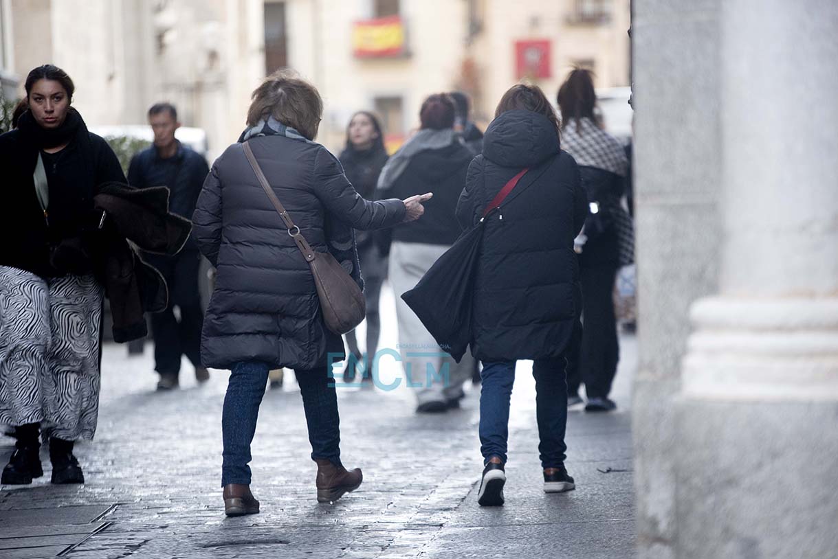 gente, mujeres, turistas, invierno