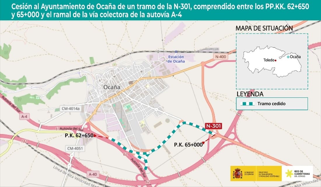 Tramo cedido al Ayuntamiento de Ocaña.