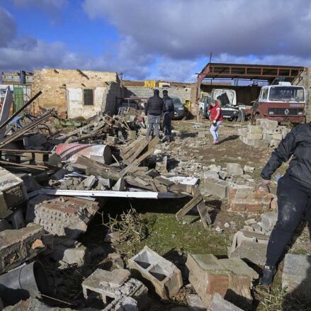 Tornado en la Torre de Juan Abad (Ciudad Real). Foto: EFE/Jesús Monroy.