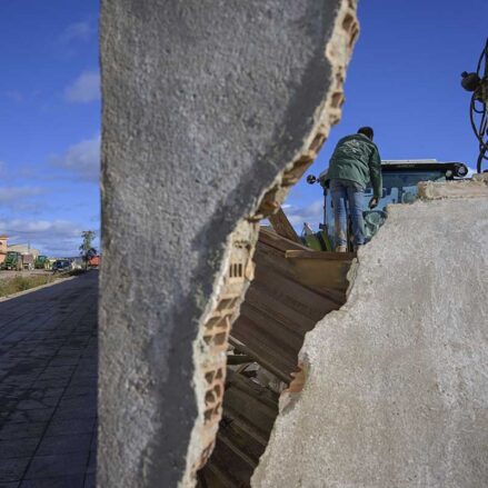 Tornado en la Torre de Juan Abad (Ciudad Real). Foto: EFE/Jesús Monroy.