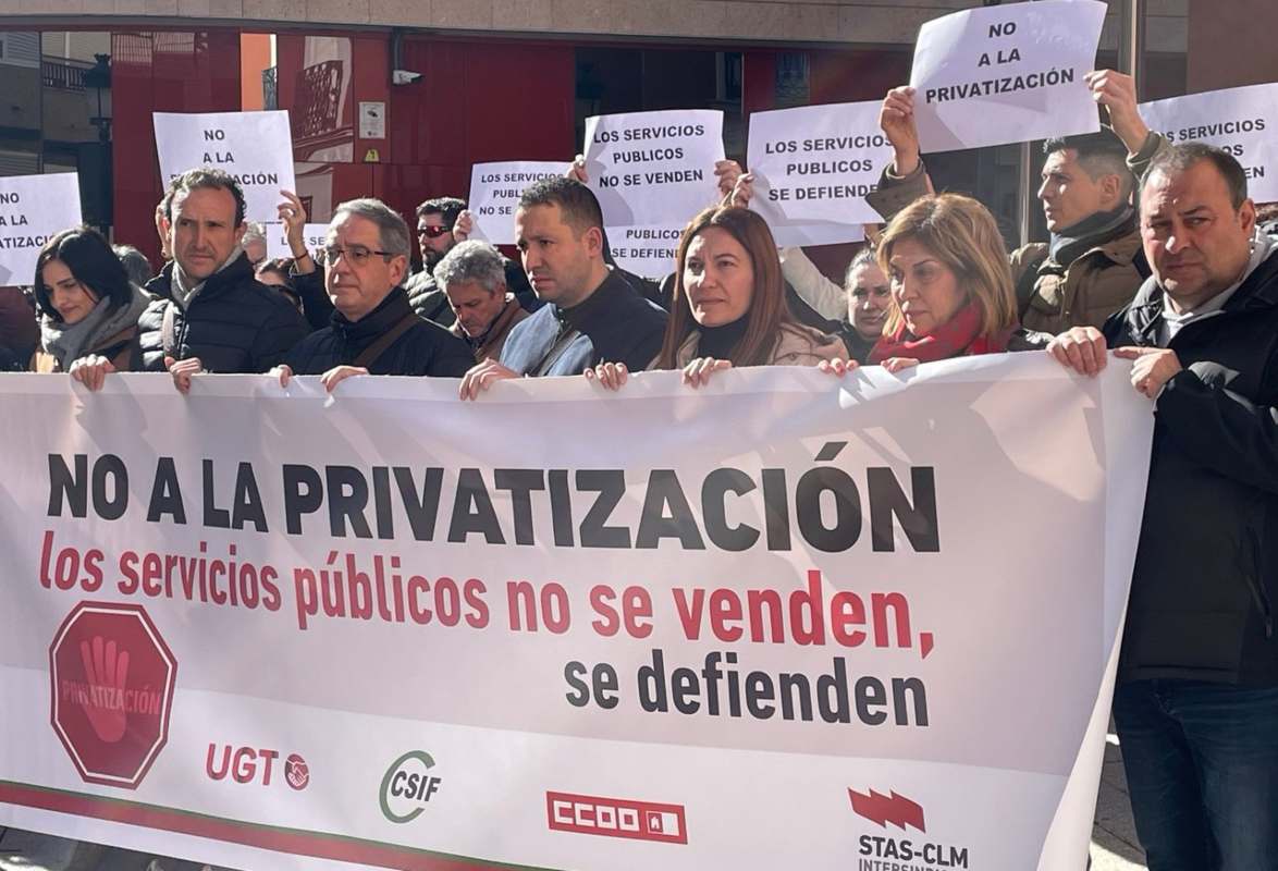 La presencia de CCOO Albacete en la manifestación.