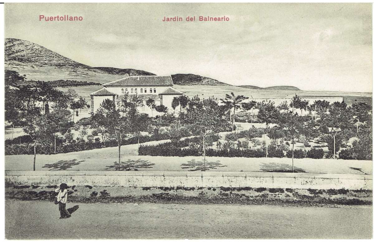 Jardines del balneario antes de la construcción de la fuente y del templete 