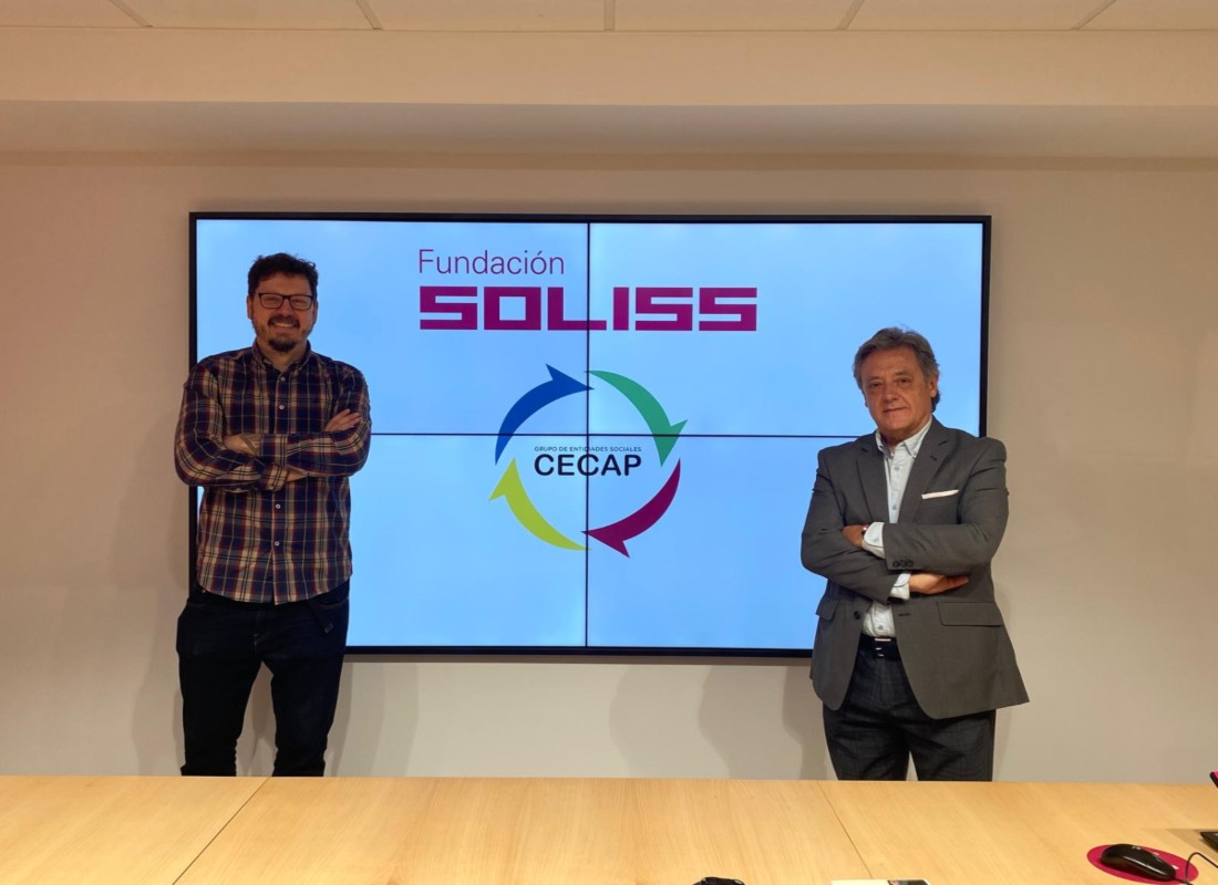 Andrés Martínez, presidente de CECAP y el director general de la Fundación Soliss, César Duro.