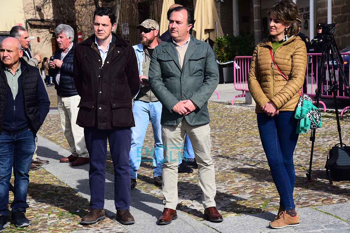 David Moreno, presidente del VOX en las Cortes de CLM, en la concentración de jóvenes agricultores en Toledo.