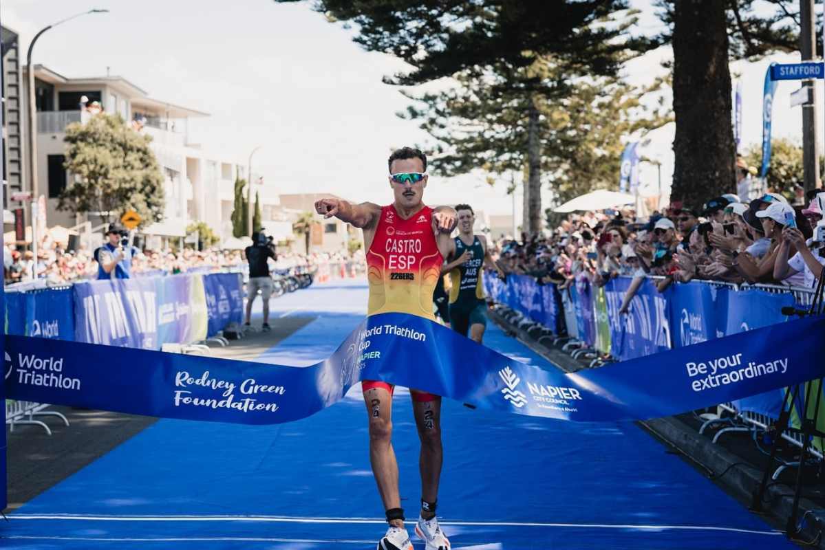 David Castro ganó la primera prueba de la Copa del Mundo de triatlón. Foto: David Castro (Facebook).