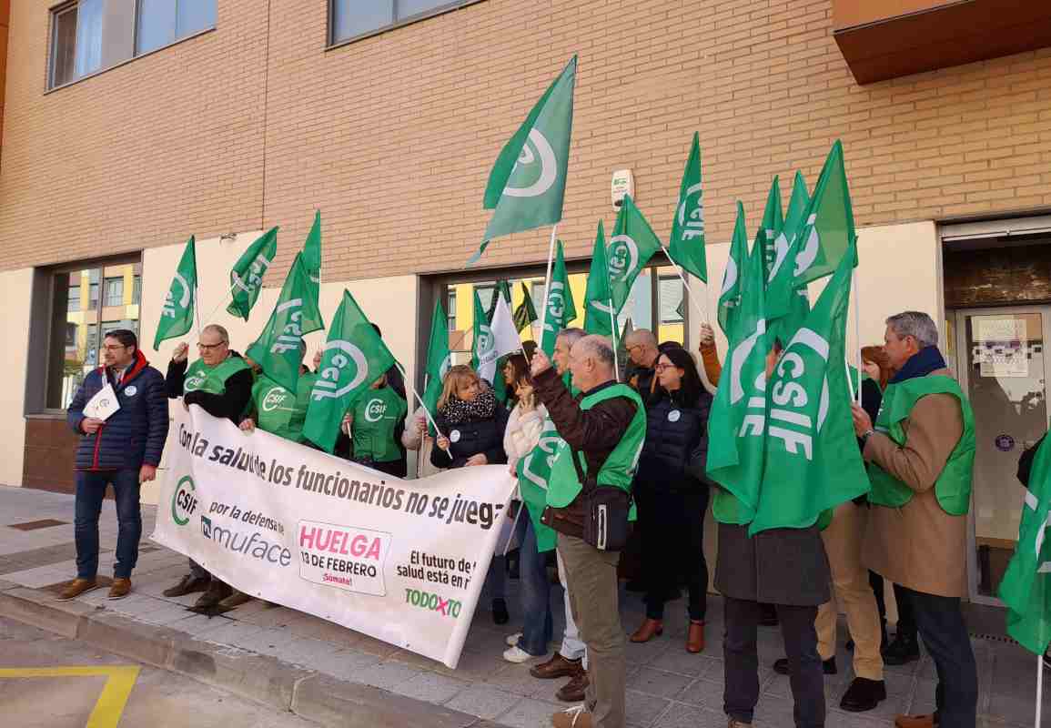 La protesta del sindicato en Guadalajara.