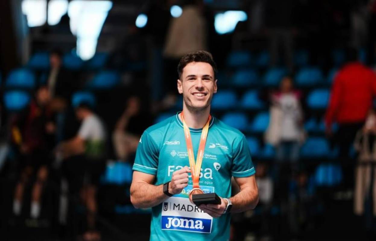 Manuel Guijarro, con la medalla de bronce lograda en el Campeonato de España.