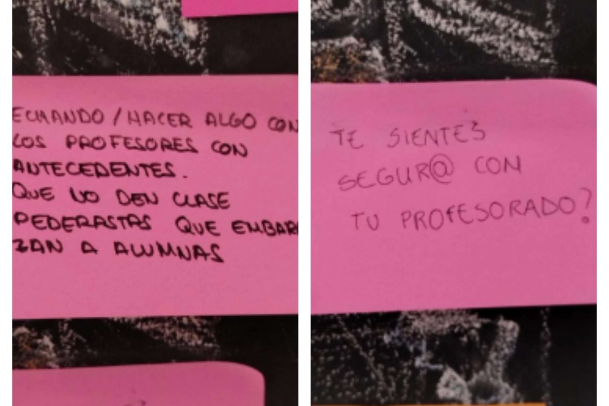 Algunos de los mensajes que se han podido leer en las paredes de la facultad de Bellas Artes de Cuenca. Foto: ENCLM