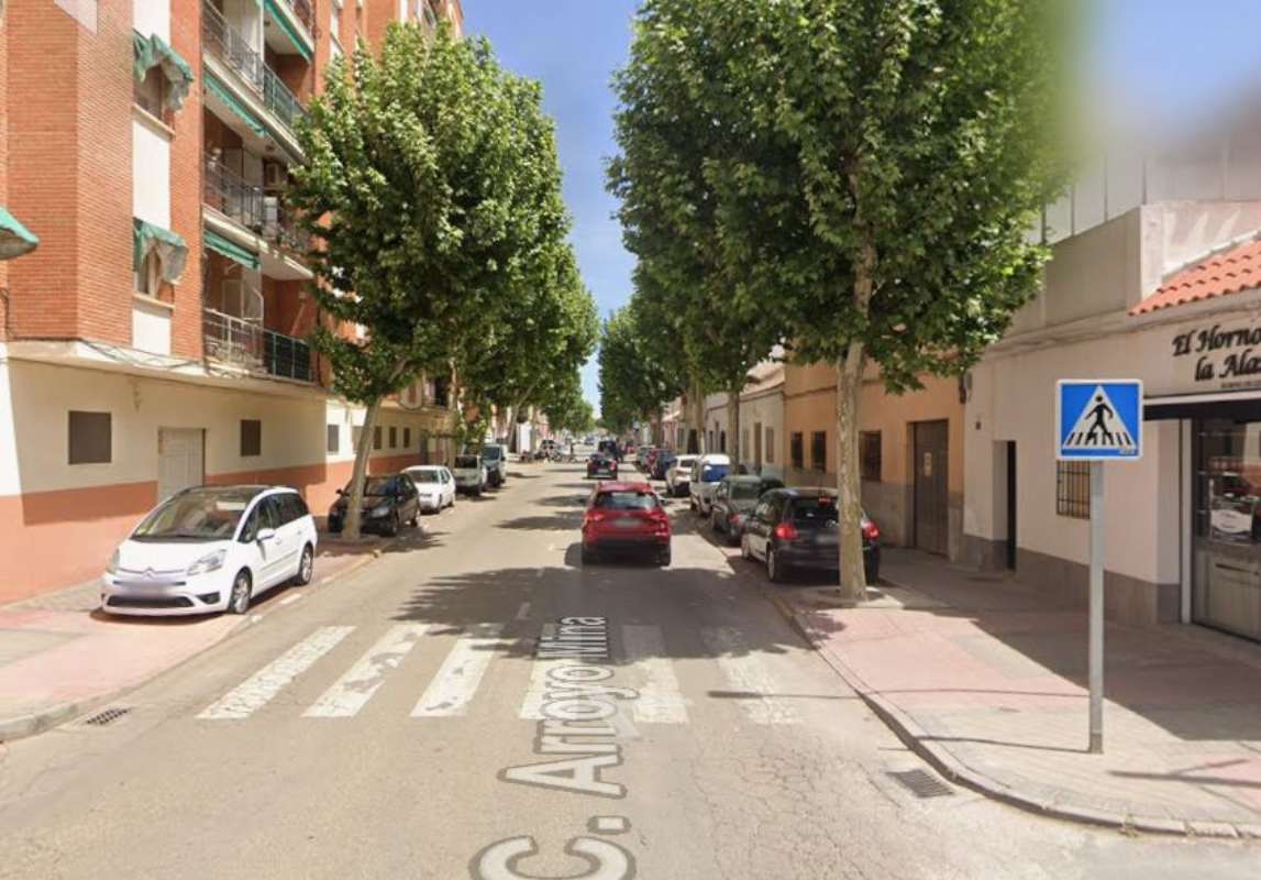 Calle Arroyo Mina, de Alcázar, donde hubo una pelea en una vivienda que acabó en la que hubo dos heridos.