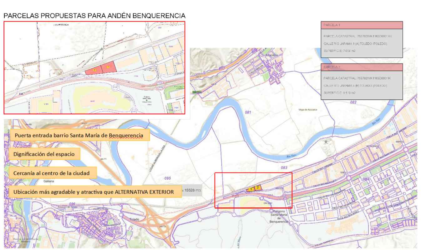 Las parcelas del Ayuntamiento que cedería para construir el "andén pasante".