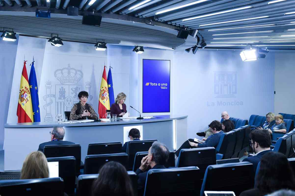 Foto de una rueda de prensa posterior al Consejo de Ministros. Foto: EP.