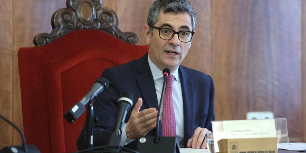 El ministro de la Presidencia Justicia y Relaciones con las Cortes, Félix Bolaños. Foto: EP.