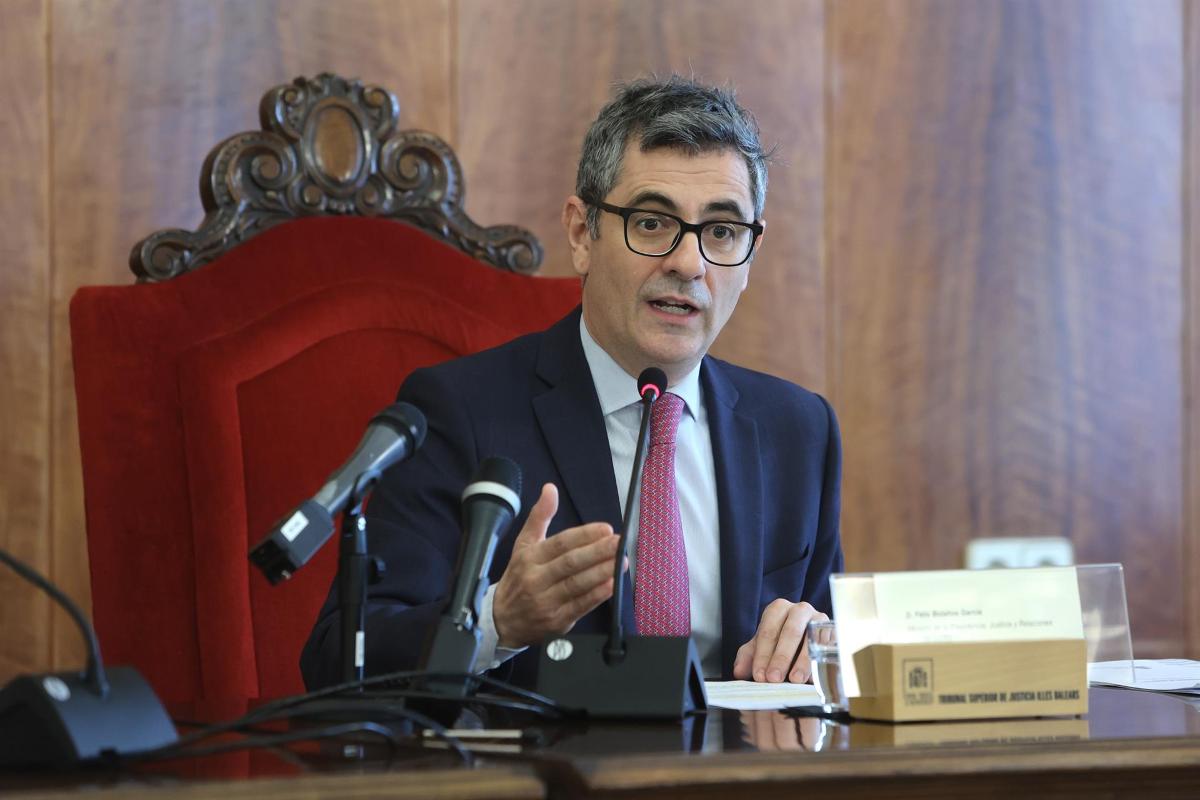 El ministro de la Presidencia Justicia y Relaciones con las Cortes, Félix Bolaños. Foto: EP.