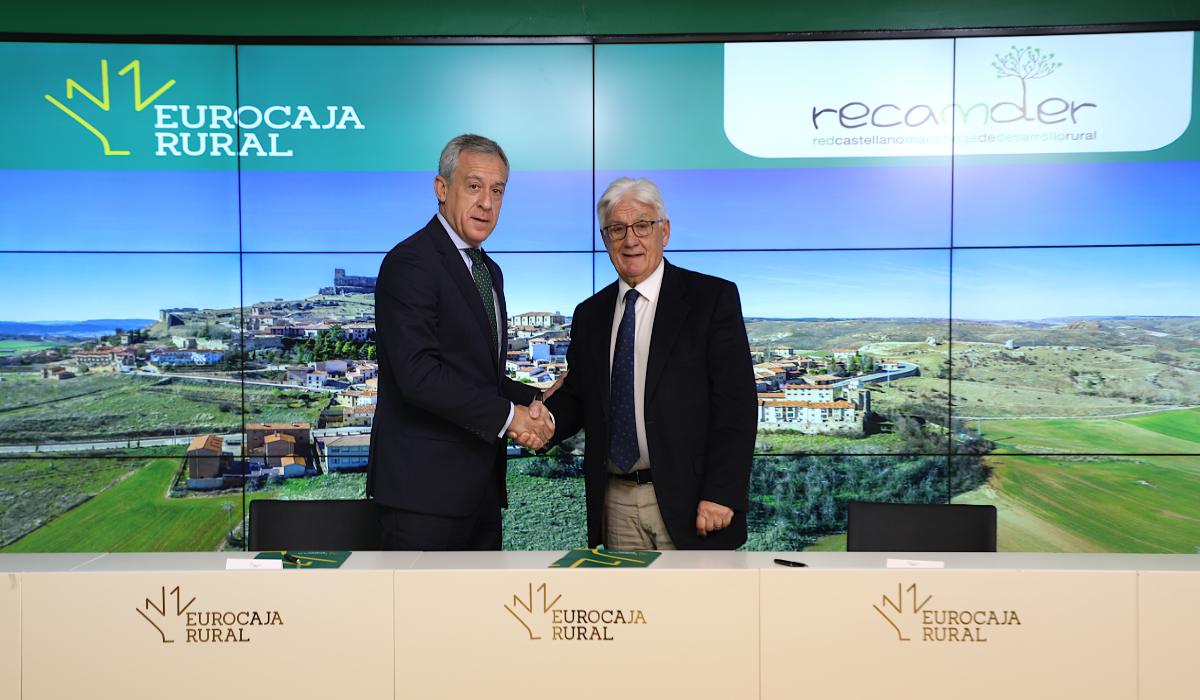 avier López, presidente de Eurocaja Rural, y el presidente de Recamder, Jesús Ortega.