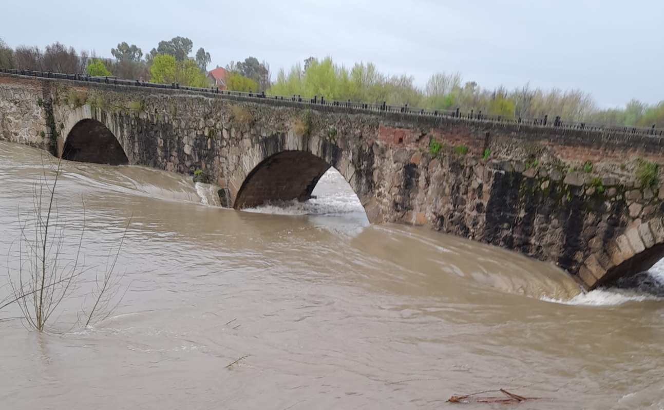 El Tajo a su paso por Talavera hoy sábado.